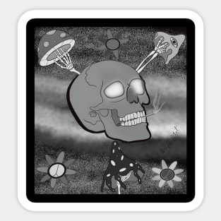 Goth skull noire Sticker